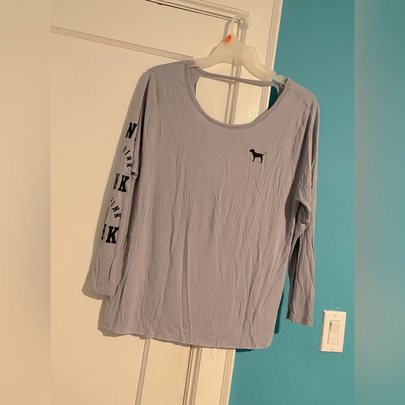 PINK SUPER SOFT Tops - PINK SUPER SOFT  for women size S/P/ color gray good condition long sleeve shirt